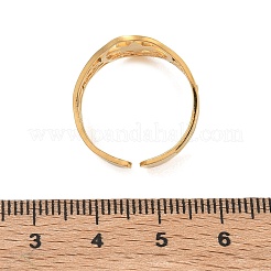 女性用304ステンレススチールカフオープンリング  楕円と星  ゴールドカラー  20mm  内径：18mm&nbsp;RJEW-F218-01G