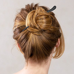 木のヘアスティック  女性と女の子のためのヘアアクセサリー  ヘビ  ココナッツブラウン  145x11.5x7mm  穴：1.5mm&nbsp;AJEW-WH20072-38