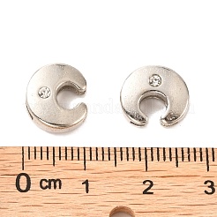 ブレスレット時計バンド作り用の文字スライドチャーム  プラチナメッキ合金クリスタルラインストーンスライドチャーム  カドミウムフリー＆ニッケルフリー＆鉛フリー  文字.c  11~13x9~11.5x4~5mm  穴：7.5~8x1mm&nbsp;X-ALRI-O012-C-NR