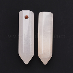 ウォーターメロンストーンガラス尖ったペンダント  多面カット  弾丸  30~33x8~9mm  穴：1.4~1.6mm&nbsp;G-D460-01R