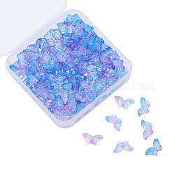 100PCSガラスビーズ  蝶  カラフル  8x15x4.5mm  穴：1mm&nbsp;GLAA-CJ0001-20