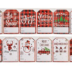 クリスマステーマの漫画紙ステッカー  粘着式装飾ステッカー デカール  暗赤色  60x40mm  500PCS /ロール&nbsp;STIC-P013-07E