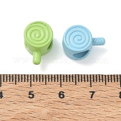 スプレー塗装合金欧州のビーズ  大穴ビーズ  ロリポップ  ミックスカラー  15x10x8.5mm  穴：5.5mm&nbsp;AL-CBA5B8E-05