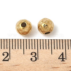 304ステンレススチールビーズ  ラウンド  イオンプレーティング（ip）  18KGP本金メッキ  6x6mm  穴：1.6mm&nbsp;STAS-V015-14G