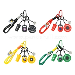 8 個 8 スタイル合金ペンダント装飾  アルミカーブチェーン付き  ダンベル  バーベルプレートとシェーカーボトル  グリーン  300mm  1個/スタイル&nbsp;HJEW-YW00556-02