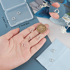 925スターリングシルバースプリングリングの留め金  リング  スタンプ925個付き  銀  11.5x9.5x2mm  穴：2mm  10個/セット&nbsp;STER-BBC0007-81S-04