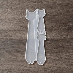 DIY シルエット シリコン ブックマーク モールド  ペンダント型  レジン型  猫の形  157x54x5mm  穴：2.8mm  内径：69~152x23~29mm&nbsp;DIY-F140-03B