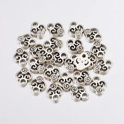 合金チャーム  ハート  鉛フリー及びカドミウムフリー  アンティークシルバー  10x8x2mm  穴：1.5mm&nbsp;EA10673Y