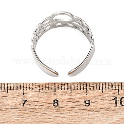 304ステンレススチールカフオープンリング  チェーン状の丸い形  ステンレス鋼色  14mm  内径：18mm&nbsp;RJEW-P191-08P