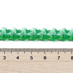 透明ガラスビーズ連売り  蝶  多面カット  グリーン  8x10x5.5mm  穴：0.9mm  約55個/連  15.47インチ（39.3cm）&nbsp;EGLA-L045-I-C03