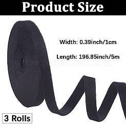 縫製装飾用ベルベットリボン 5m  ブラック  3/8インチ（10mm）&nbsp;OCOR-WH20007-20B
