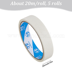 マスキングテープ5巻  画材や工芸品のラベルテープ  フラット  ホワイト  20mm  約20m /ロール&nbsp;AJEW-SP0001-34