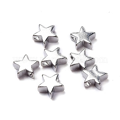 真鍮チャーム  スター  スター  8x8.5x3mm  穴：1.6mm&nbsp;KK-K272-01