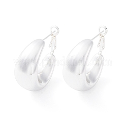 304ステンレススチール製ティアドロップフープピアス（女性用）  銀  29.5x14.5mm&nbsp;EJEW-A125-30S