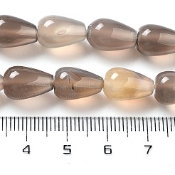 天然石グレーアゲートビーズ連売り  ティアドロップ  12x8mm  穴：1.2mm  約33~34個/連  15.16~16.54''（38.5~42センチメートル）&nbsp;G-B106-A13-02
