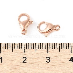 316サージカルステンレススチール製カニカン  手動研磨  ローズゴールド  10x7mm  穴：1mm&nbsp;316-FL10A-RG