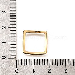 真鍮製オープンバックベゼルリンクリング  長持ちメッキ  ニッケルフリー  18KGP本金メッキ  UVレジンDIY用  エポキシ樹脂  プレスジュエリー  正方形  15.5x15.5x1.5mm&nbsp;KK-B152-08C-G