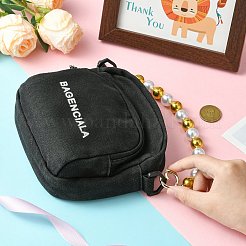 プラスチック模造真珠ビーズバッグ延長チェーン  真鍮製スプリングゲートリング付き  バッグ交換用アクセサリー用  ゴールドカラー  26cm&nbsp;FIND-CJ00004