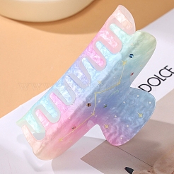 星空模様のセルロースアセテート爪ヘアクリップ  カラフル  50x100x34mm&nbsp;PW-WGE0265-01