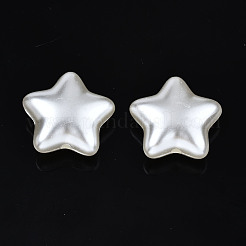 ABSプラスチックパール調ビーズ  スター  乳白色  19x20x8.5mm  穴：2mm  約325個/500g&nbsp;OACR-N008-157