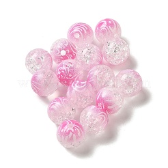 ダブルトーン スプレーペイント クラックル アクリル ビーズ  ラウンド  ミックスカラー  10mm  穴：1.8mm  約850個/500g&nbsp;OACR-G029-02