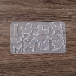 DIYペンダントシリコンモールド  女性用イヤリング  犬  145x95x5mm  穴：2mm  内径：40~42x23~31mm&nbsp;SIMO-P010-D04