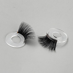 プラスチック人形クラフトの目  まつげ付き  透明  35.5x26x12.5mm&nbsp;DIY-WH0899-834F