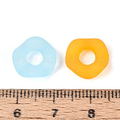つや消し透明アクリル製ヨーロピアンビーズ  ツイストディスク大穴ビーズ  ミックスカラー  12x4mm  穴：4.5mm  約2083個/500g&nbsp;OACR-Q197-05