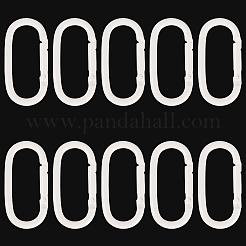 合金スプリングゲートリング10個  オーバル  ホワイト  50x25x4mm&nbsp;FIND-TA0009-25G