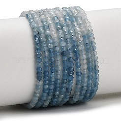 ナチュラル デビル ブルー アクアマリン ビーズ 連売り  ロンデル  多面カット  3x2mm  穴：0.7mm  約195個/連  15.35''（39センチメートル）&nbsp;G-NH0072-A01-01