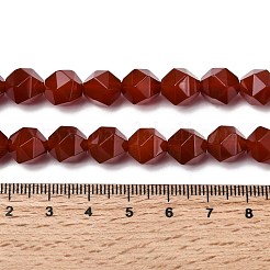 天然石カーネリアンビーズ連売り  スターカットラウンドビーズ  多面カット  染め＆加熱  9~10x9~10x9~10mm  穴：1~1.4mm  約38~40個/連  14.88''（15.08''センチメートル）&nbsp;G-Z119-A06-03
