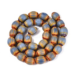 手作りのミルフィオリガラス樽ビーズ  シェブロンビーズ  ゴールド  14~19x10~13mm  穴：1.2~5mm&nbsp;LS-LA-N002-06C