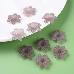 透明なアクリルビーズ  艶消し  花  ロージーブラウン  21x19x5.5mm  穴：1.6mm  約930個/500g&nbsp;MACR-S373-117-D11