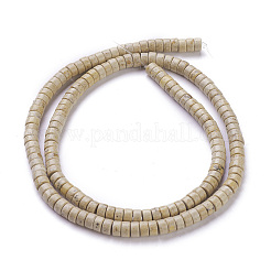 天然石フォッシルビーズ連売り  ヒシビーズ  フラットラウンド/ディスク  4~4.5x2.5mm  穴：0.7mm  約167個/連  15.43インチ（39.2cm）&nbsp;G-H230-11