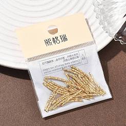 シェグレイスの真鍮ビーズ  カーブチューブビーズ  カドミウムフリー＆ニッケルフリー＆鉛フリー  18KGP本金メッキ  20x1.5mm  穴：0.8mm&nbsp;XGRPCH271-201G