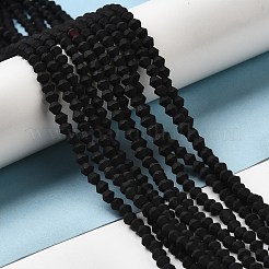 オーストリアのクリスタル曇りガラスビーズ連売りを模倣します。  グレードAA  多面カット双円錐形  ブラック  3.5~3.8x3mm  穴：0.8mm  約107~110個/連  32.5~34cm&nbsp;EGLA-A039-P3mm-MD02