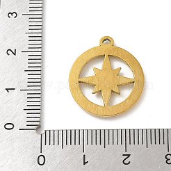 304ステンレススチールラインストーンペンダント  ゴールドカラー  フラットラウンド  21x18.5x2mm  穴：1.2mm&nbsp;STAS-I322-33G-03