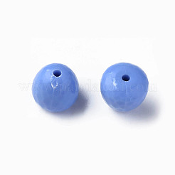 不透明なアクリルビーズ  多面カット  ティアドロップ  コーンフラワーブルー  15x14.5mm  穴：2mm  約243個/500g&nbsp;MACR-S373-10A-A02