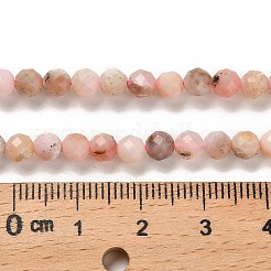天然石ピンクオパールビーズ連売り  ラウンド  多面カット  4.5mm  穴：0.8mm  約88個/連  15.35''（39センチメートル）&nbsp;G-B107-A10-07