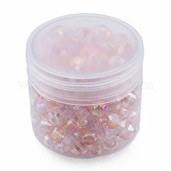 透明ガラスビーズ  ABカラー  多面カット  混合図形  ピンク  7~10x7~10x5~9.5mm  穴：1~1.5mm&nbsp;EGLA-N002-49-B01