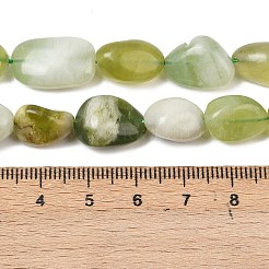 天然岫岩のヒスイのビーズ連売り  ナゲット  タンブルストーン  10~14x10~12x4~7mm  穴：1mm  約36~43個/連  13.78~15.35''（35~39センチメートル）&nbsp;G-A284-A04-01