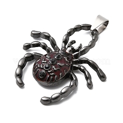 ハロウィン合金エナメルとラインストーンペンダント  クモ  ガンメタ色  40.5x38x7mm  穴：6x5mm&nbsp;FIND-Z098-02B