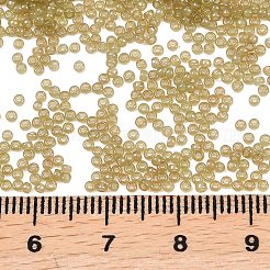 MIYUKIラウンドロカイユビーズ  日本製シードビーズ  15/0  （rr2374)透明オリーブ光沢  1.5mm  穴：0.7mm  約27777個/50g&nbsp;SEED-X0056-RR2374