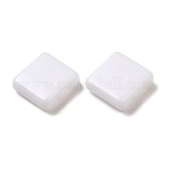 不透明なアクリルビーズ  正方形  ホワイト  8x8x3mm  穴：1mm&nbsp;OACR-M018-03I