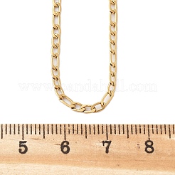 304ステンレススチールフィガロチェーンネックレス  カニカン付き  ゴールドカラー  17.7インチ（45cm）  2mm&nbsp;STAS-F034-03G