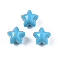 不透明なアクリルビーズ  スター  ミックスカラー  15.5x16.5x15mm  穴：2.5mm&nbsp;X-MACR-N009-009