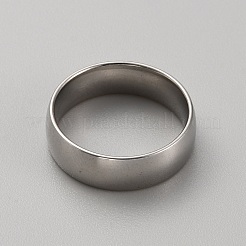 201ステンレススチール製シンプルプレーンバンドリング（女性用）  ステンレス鋼色  usサイズ7（17.3mm）  6mm&nbsp;RJEW-WH0015-01B