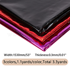 3m 3色ポリエステルスパンデックスストレッチ生地  DIYのクリスマス工作や衣類用  ミックスカラー  1530x0.3mm  1m /カラー&nbsp;DIY-WR0004-42