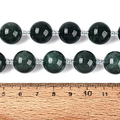 天然翡翠（ミャンマー産）ビーズの連  スムーズなラウンド  シードビーズで  13~14mm  穴：1.2~1.5mm  約21個/連  15.16インチ（38.5cm）&nbsp;G-N353-07E-01-01
