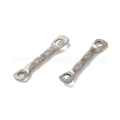 変色しない304ステンレススチールコネクタチャーム  ツイストバー  ステンレス鋼色  10x2x1mm  穴：1mm&nbsp;STAS-Q323-02A-P